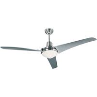 Plafondventilator MIRAGE, propellerblad-Ø 1400 mm, grijs gelakt / geborsteld chroom