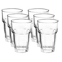 6x Longdrinkglazen 370 ml - 37 cl - Longdrink glazen - Water/sap/koffie/thee glazen - Longdrink glazen van glas