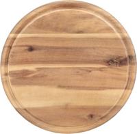 Kesper Houten broodplank/serveerplank rond met sapgroef 25 cm - Snijplanken/serveerplanken van hout
