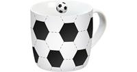 Infinite Porzellan Tasse Fußball 300ml schwarz/weiß