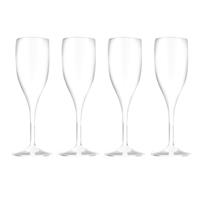 Santex Set van 10x stuks champagneglazen/prosecco flutes wit 150 ml van onbreekbaar kunststof - Champagneflutes - Champagneglazen