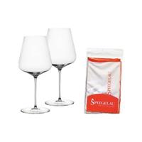 SPIEGELAU Definition Bordeauxglas 2er Set mit Poliertuch Rotweingläser transparent