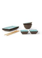 Tokyo Design Studio Glassy Turquoise Star Design sushi serviesset 8-delig