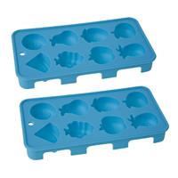 Cosy & Trendy Set van 2x stuks ijsblokjes/ijsklontjes fruitvorm voor 8 blokjes - ijsblokjesvorm