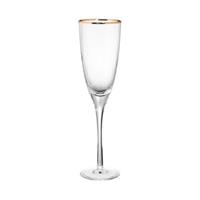 Butlers GOLDEN TWENTIES Champagnerflöte mit Goldrand 250ml Sektgläser transparent