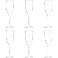 Set Van 8x Stuks Champagneglazen/prosecco Flutes Wit 150 Ml Onbreekbaar Kunststof - Herbruikbaar - Champagneglazen