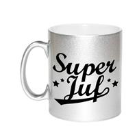 Super Juf Cadeau Mok - 330 Ml - Zilverkleurig - Juffendag / Einde Schooljaar Cadeau