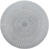 4x Ronde Placemats Zilver Geponste Gaatjes 41 Cm - Tafeldecoratie - Borden Onderleggers Van Kunststof