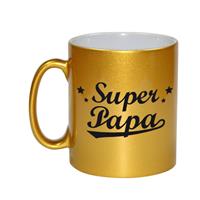 Super Papa Tekst Cadeau Mok / Beker - Goudkleurig - Vaderdag - 330 Ml