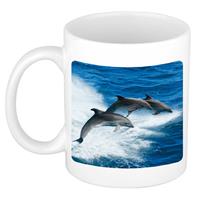 Dieren Dolfijn Groep Foto Mok 300 Ml - Cadeau Beker / Mok Dolfijnen Liefhebber