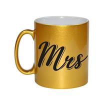 Gouden Mrs Cadeau Mok / Beker - 330 Ml - Keramiek - Koffiemokken / Theebekers