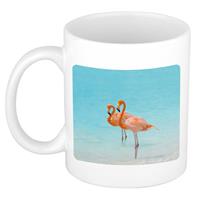 Dieren Flamingo Foto Mok 300 Ml - Cadeau Beker / Mok Flamingo Vogels Liefhebber
