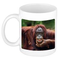 Dieren Gekke Orangoetan Foto Mok 300 Ml - Cadeau Beker / Mok Apen Liefhebber