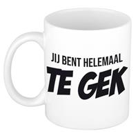 Jij Bent Helemaal Te Gek Koffiemok / Theebeker - 300 Ml - Wit - Cadeau Mok / Beker