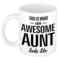 This Is What An Awesome Aunt Looks Like Cadeau Mok / Beker - 300 Ml - Verjaardag - Kado Mok / Beker