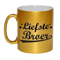 Liefste Broer Tekst Cadeau Mok / Beker - Goud - 330 Ml