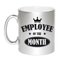 1x Stuks Collega Cadeau Mok / Beker Employee Of The Month/ Werknemer Van De Maand - Zilver - Personeel Cadeau