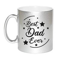 Best Dad Ever Cadeau Koffiemok / Theebeker - Zilverkleurig - 330 Ml - Verjaardag / Vaderdag / Bedankje