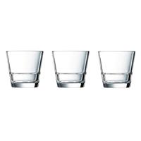 12x Tumbler Waterglazen Transparant Stapelbaar 210 Ml - Glazen - Drinkglas/waterglas/sapglas