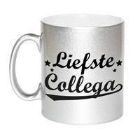 Liefste Collega Tekst Cadeau Mok / Beker - Zilver - 330 Ml