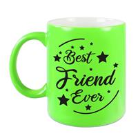 Best Friend Ever Cadeau Mok / Beker - Neon Groen - 330 Ml - Verjaardag / Bedankje - Mok Voor Vriend / Vriendin