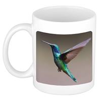 Dieren Kolibrie Vogel Vliegend Foto Mok 300 Ml - Cadeau Beker / Mok Vogels Liefhebber
