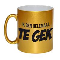 Ik Ben Helemaal Te Gek Koffiemok / Theebeker - 330 Ml - Gouden - Cadeau Mok / Beker