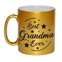 Best Grandma Ever Cadeau Koffiemok / Theebeker - Goudkleurig - 330 Ml - Verjaardag / Bedankje - Mok Voor Oma