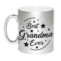 Best Grandma Ever Cadeau Koffiemok / Theebeker - Zilverkleurig - 330 Ml - Verjaardag / Bedankje - Mok Voor Oma