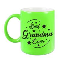 Best Grandma Ever Cadeau Mok / Beker - Neon Groen - 330 Ml - Verjaardag / Bedankje - Mok Voor Oma