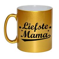 Liefste Mama Tekst Cadeau Mok / Beker - Goudkleurig - Moederdag - 330 Ml