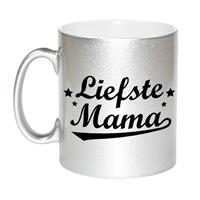 Liefste Mama Tekst Cadeau Mok / Beker - Zilverkleurig - Moederdag - 330 Ml