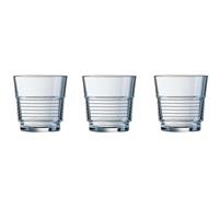 Arcoroc Tumbler-Glas Spirale, Glas gehärtet, Tumbler Trinkglas stapelbar 200ml Glas gehärtet transparent 6 Stück