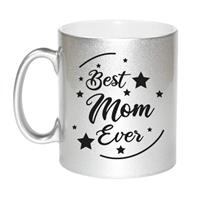 Best Mom Ever Cadeau Koffiemok / Theebeker - Zilverkleurig - 330 Ml - Verjaardag / Moederdag / Bedankje