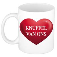 Knuffel Van Ons Cadeau Koffiemok / Theebeker Wit - 300 Ml - Keramiek - Cadeau Beker / Beterschap Wensen