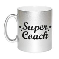 Super Coach Tekst Cadeau Mok / Beker - 330 Ml - Zilverkleurig - Kado Koffiemok / Theebeker