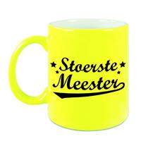 Stoerste Meester Cadeau Mok - 330 Ml - Neon Geel - Meesterdag/einde Schooljaar Cadeau