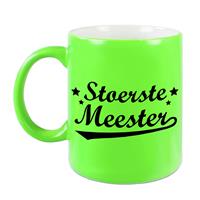 Stoerste Meester Cadeau Mok - 330 Ml - Neon Groen - Meesterdag/einde Schooljaar Cadeau