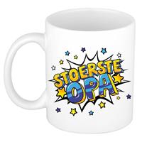 Stoerste Opa Cadeau Koffiemok / Theebeker Wit Met Sterren - 300 Ml - Keramiek - Cadeau Beker / Waardering Mok