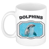 Dieren Liefhebber Dolfijn Mok 300 Ml - Kerramiek - Cadeau Beker / Mok Dolfijnen Liefhebber