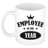 Employee Of The Year/ Werknemer Van Het Jaar Mok Wit - Collega Cadeau Mok / Beker - Bedankt Cadeau