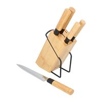 4goodz Messenblok Bamboe Met 5 Messen Met Handvat In Japanse Stijl