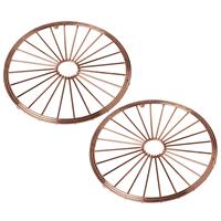 Set Van 2x Stuks Ronde Pannen Onderzetters Van Metaal Koper/rose 20 Cm - Onderzetters Voor Ovenschalen En Kookpannen