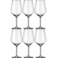 6x Luxe Wijnglazen Voor Witte Wijn 370 Ml Carre - 37 Cl - Witte Wijn Glazen - Wijn Drinken - Wijnglazen Van Glas