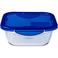 Pyrex Cook & Go Glass Square Dish with Lid 0.9L