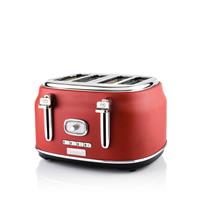 Westinghouse Retro Broodrooster - 4 Slice Toaster - Rood