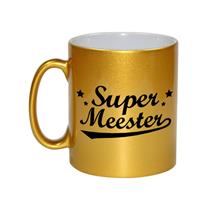 Super Meester Cadeau Mok - 330 Ml - Goudkleurig - Meesterdag/einde Schooljaar Cadeau