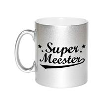 Super Meester Cadeau Mok - 330 Ml - Zilverkleurig - Meesterdag/einde Schooljaar Cadeau