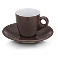 Kela Keuken Espresso-kop Mattia 12 X 6,5 Cm Keramiek Bruin 2 Stuks