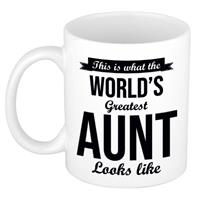 This Is What The Worlds Greatest Aunt Looks Like Cadeau Koffiemok / Theebeker 300 Ml - Verjaardag / Bedankje